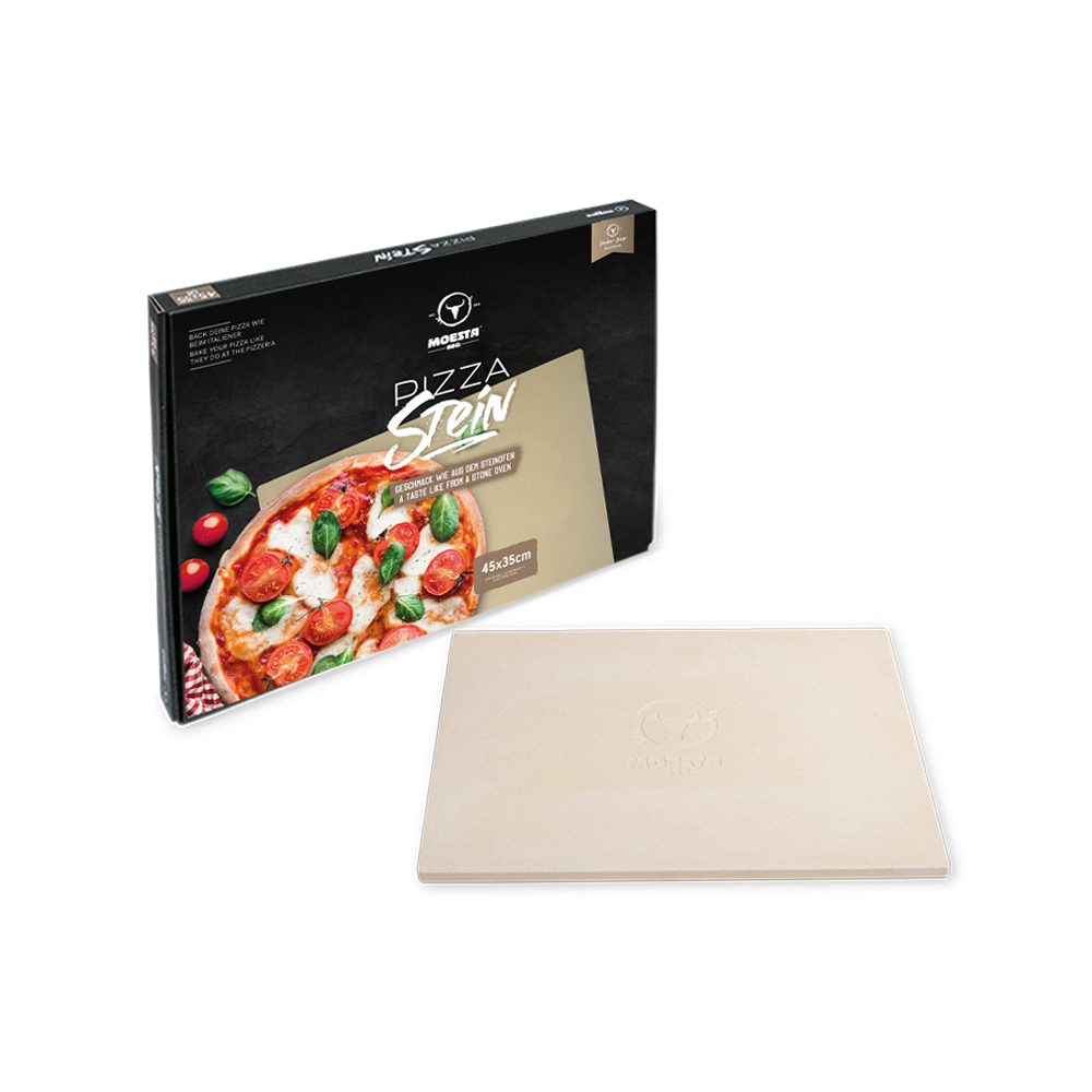 Pizzastein mit Stier - 35 x 45 cm Eckig 