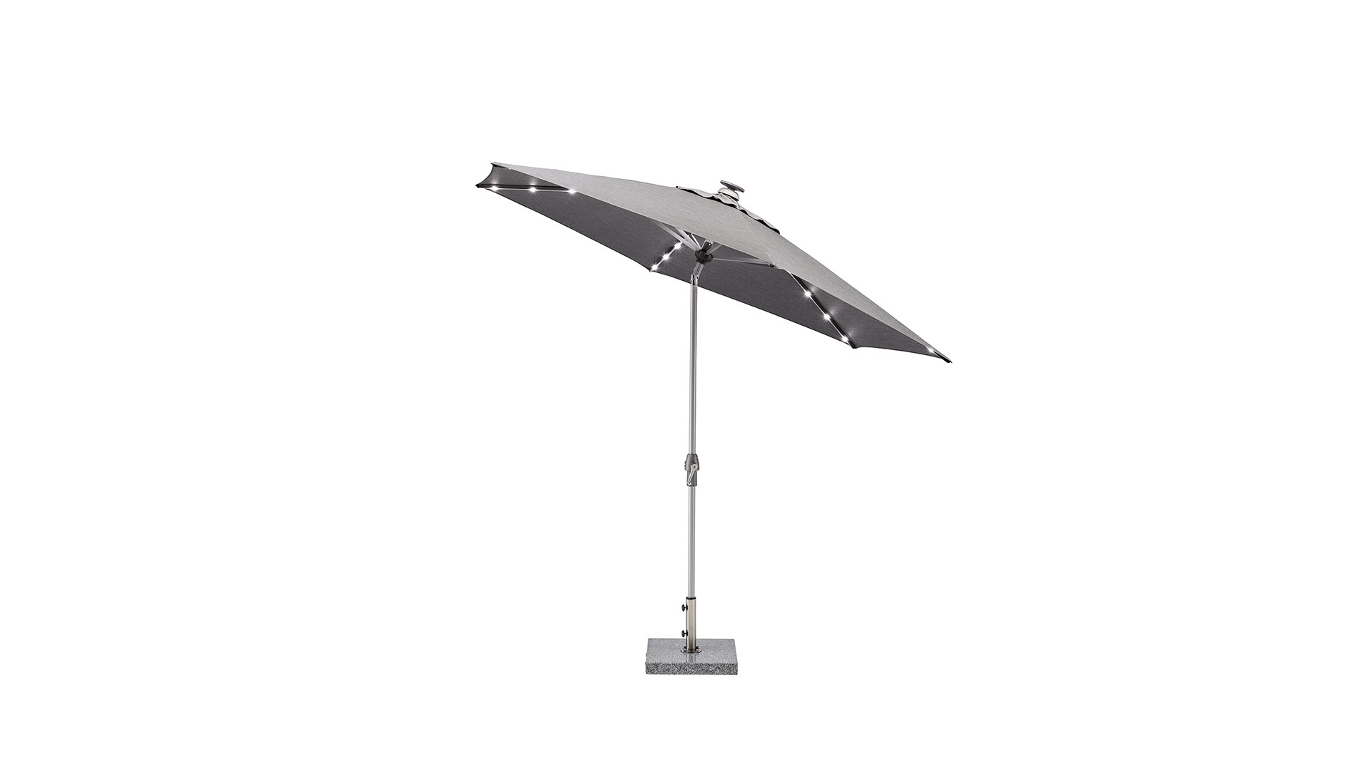 Kettler  EASY ALLROUND LED Kurbelschirm Ø 300 cm, silber/charcoal, Aluminium/