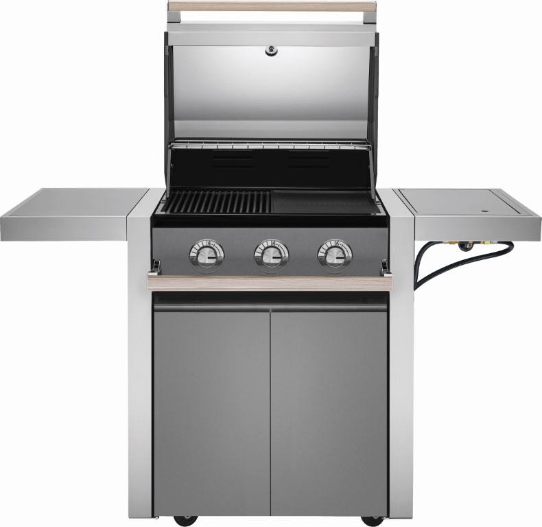 Beefeater 1500 Serie - 3 Brenner Grillwagen plus Wok Seitenburner